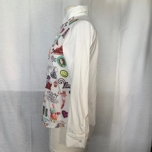Kawaii Graphic Button Down Blouse - Picture 2 of 4